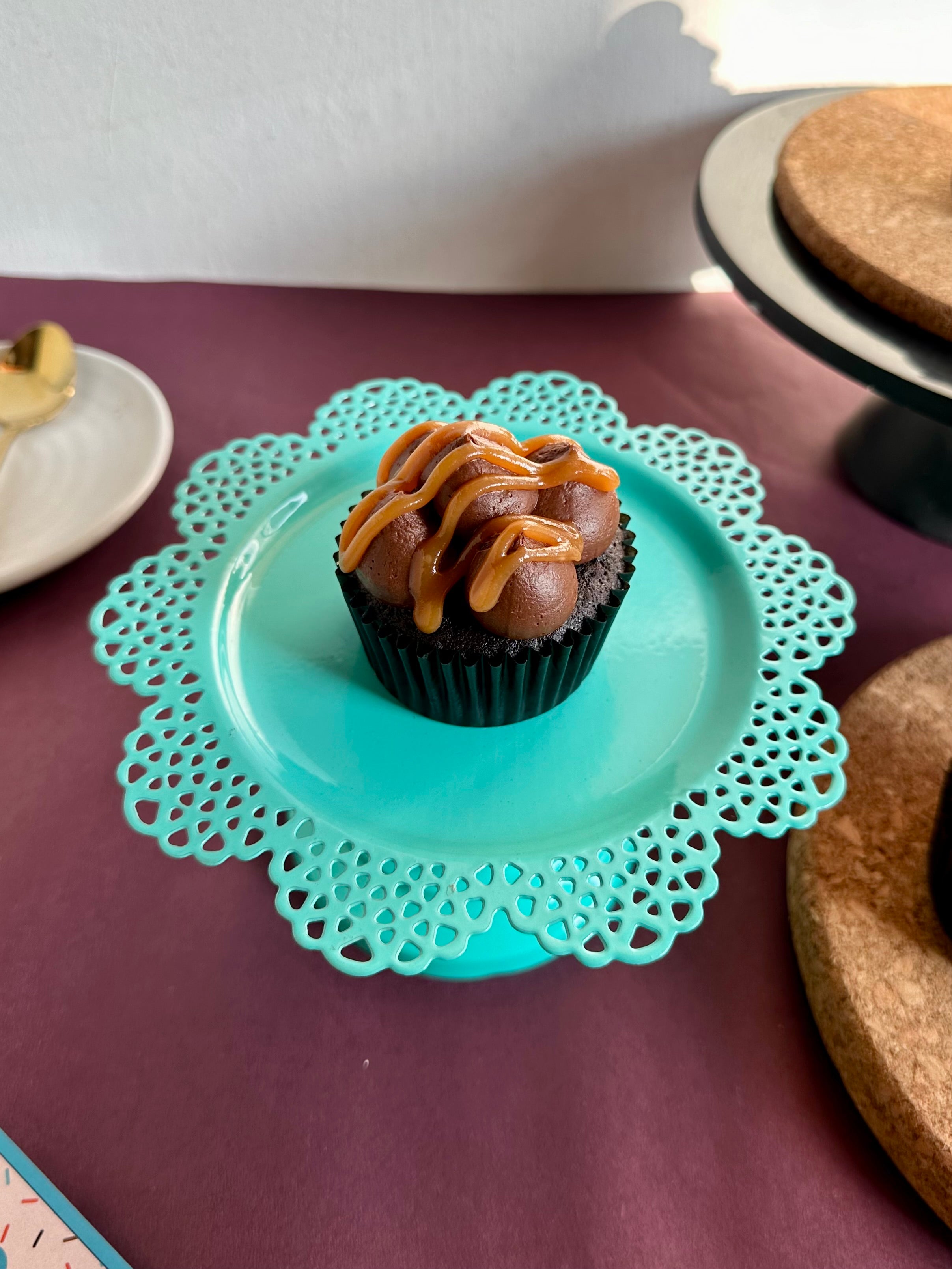 Chocolate Caramel Cupcakes, eggless, freshly baked by Oh! My Dessert in Vikaspuri, West Delhi